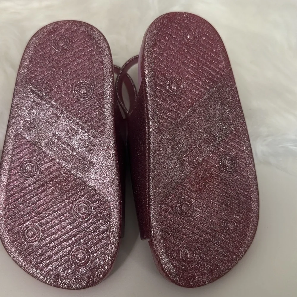 New! Mini Melissa‎ sz 8 Pink Glitter Sandals Jellies